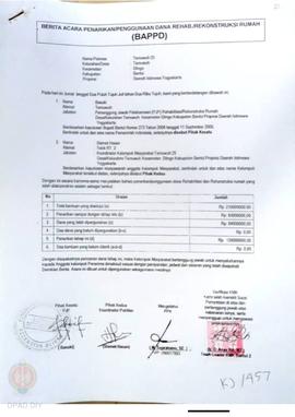 Berita Acara Penarikan/Penggunaan Dana Rehabilitasi/Rekonstruksi Rumah (BAPPD) Rusak Berat, Nama ...