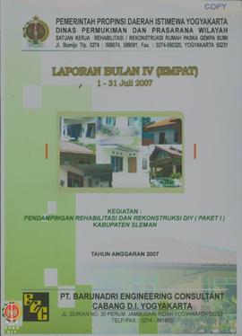 Laporan Bulanan IV (Empat), Kegiatan Pendampingan Rehabilitasi dan Rekonstruksi Daerah Istimewa Y...