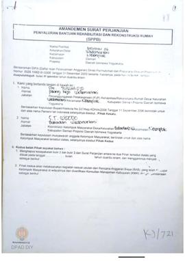 Amandemen Surat Perjanjian Penyaluran Bantuan Rehabilitasi dan Rekonstruksi Rumah (SPPB),  Nama K...
