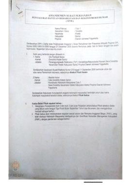Amandemen Surat Perjanjian Penyaluran Bantuan Rehabilitasi dan Rekonstruksi Rumah (SPPB),  Nama K...