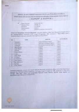 Berita Acara Pembentukan Kelompok dan Pengurus POKMAS & Penetapan prioritas usulan kegiatan R...