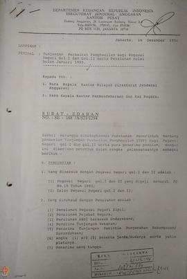 Berkas Surat Edaran dari Direktorat Jenderal Anggaran Kantor Pusat perihal Tunjangan Perbaikan Pe...
