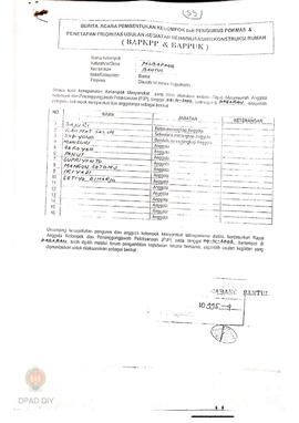 Berita Acara Pembentukan Kelompok dan Pengurus POKMAS & Penetapan prioritas usulan kegiatan R...