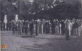 Panglima Besar Jenderal Soedirman dan Sri Sultan Hamengku Buwono IX, Presiden RI, Ir. Soekarno se...