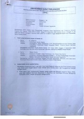 Amandemen Surat Perjanjian Penyaluran Bantuan Rehabilitasi dan Rekonstruksi Rumah (SPPB),  Nama K...