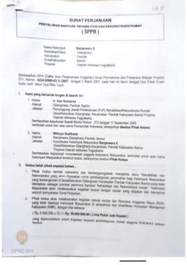 Surat Perjanjian Penyaluran Bantuan Rehabilitasi Dan Rekonstruksi Rumah(SPPB),  Nama Kelompok Mas...