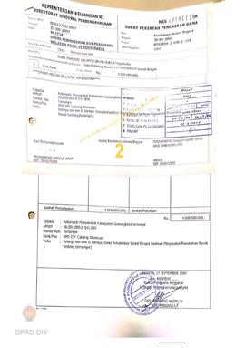 Surat Perintah Pencairan Dana kepada Kelompok Masyarakat Kabupaten Gunungkidul untuk Belanja Lain...