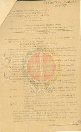 Surat perintah rencana proyek penelitian air minum pedesaan di Gunungkidul DIY No 01935/II/P3M Di...