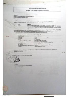 Permohonan Pembayaran Bantuan Rehabilitasi dan Rekonstruksi Rumah, Nama Kelompok Masyarakat Karan...