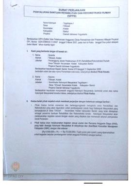 Surat Perjanjian Penyaluran Bantuan Rehabilitasi dan Rekonstruksi Rumah (SPPB),  Nama Kelompok Te...