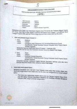 Surat Perjanjian Penyaluran Bantuan Rehabilitasi dan Rekonstruksi Rumah (SPPB), Nama Kelompok Kal...