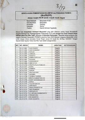 Berita Acara Pembentukan Kelompok dan Pengurus Kelompok Masyarakat dan Penetapan Prioritas Usulan...