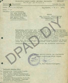 Permohonan ijin pemindahan hak atas tanah Hak Guna Bangunan no. B. 14/ Danurejan (bekas hak opsta...