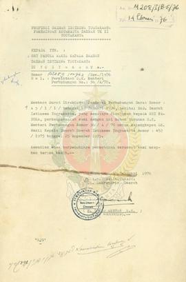 Keputusan KDH DIY No 452/1975 tentang pembentukan dewan angkutan Darat DIY.