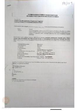 Permohonan Pembayaran Bantuan Rehabilitasi dan Rekonstruksi Rumah, Nama Kelompok Masyarakat Mojos...