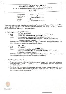 Surat Perjanjian Penyaluran Bantuan Rehabilitasi dan Rekonstruksi Rumah (SPPB),  Nama Kelompok Ma...