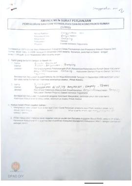Amandemen Surat Perjanjian Penyaluran Bantuan Rehabilitasi dan Rekonstruksi Rumah (SPPB),  Nama K...