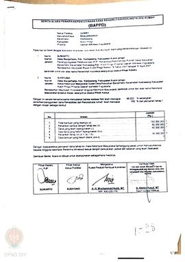 Berita Acara Penarikan/Penggunaan Dana Rehabilitasi/Rekonstruksi Rumah (BAPPD) Rusak Berat, Nama ...