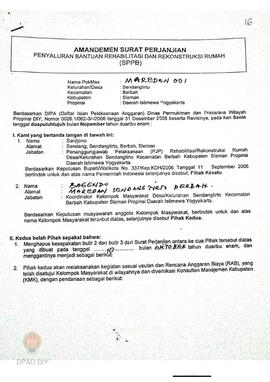 Amandemen Surat Perjanjian Penyaluran Bantuan Rehabilitasi dan Rekonstruksi Rumah (SPPB),  Nama K...