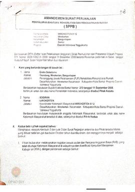 Amandemen  Surat Perjanjian Penyaluran Bantuan Rehabilitasi dan Rekonstruksi Rumah (SPPB),  Nama ...