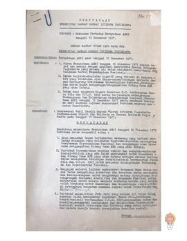 Konsep surat pernyataan Pemerintah Daerah DIY tentang dukungan terhadap pernyataan ABRI tanggal 1...