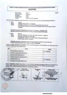 Berita Acara Penarikan/Penggunaan Dana Rehabilitasi/Rekonstruksi Rumah (BAPPD) Rusak Sedang, Nama...