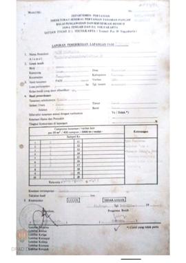 Laporan dari Balai Pengawasan dan Sertifikasi Benih II  Jateng dan DIY tentang pemeriksaan lapang...