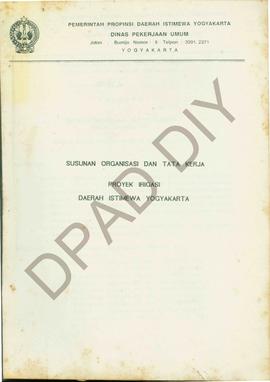 Susunan  Organisasi dan Tata Kerja  Proyek Irigasi  Dinas Pekerjaan Umum Propinsi DIY.