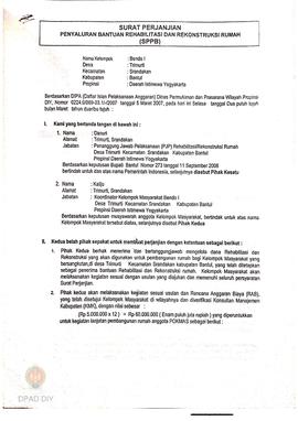 Surat Perjanjian Penyaluran Bantuan ReSurat Perjanjian Penyaluran Bantuan Rehabilitasi dan Rekons...