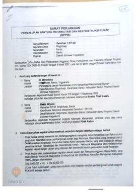 Surat Perjanjian Penyaluran Bantuan Rehabilitasi dan Rekonstruksi Rumah (SPPB), Nama Kelompok Mas...