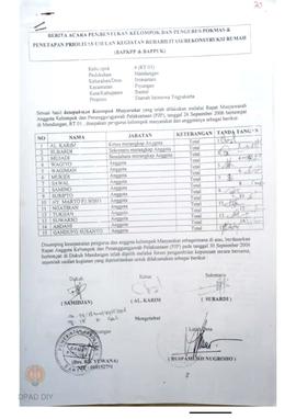 Berita Acara Pembentukan Kelompok dan Pengurus POKMAS & Penetapan prioritas usulan kegiatan R...