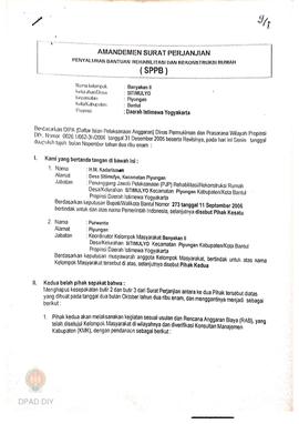 Amandemen Surat Perjanjian Penyaluran Bantuan Rehabilitasi dan Rekonstruksi Rumah (SPPB),  Nama K...