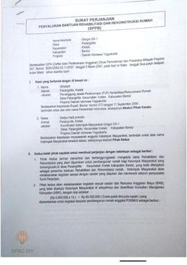 Surat Perjanjian Penyaluran Bantuan Rehabilitasi dan Rekonstruksi Rumah (SPPB),  Nama Kelompok Gr...