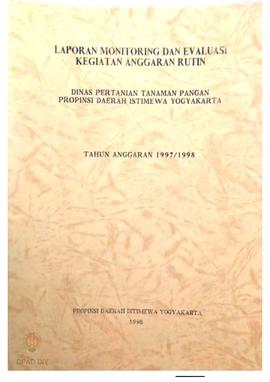 Laporan Monitoring dan Evaluasi Kegiatan Anggaran Rutin Dinas Pertanian Tanaman Pangan Prop. DIY ...