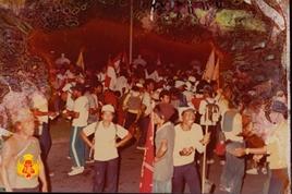 Para peserta napak tilas tiba di Kantor Kecamatan Prambanan.