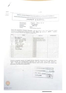 Berita Acara Pembentukan Kelompok dan Pengurus POKMAS & Penetapan prioritas usulan kegiatan R...