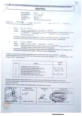 Berita Acara Penarikan / Penggunaan dana Rehab / Rekonsiliasi Rumah ( BAPPD ) untuk Rumah Rusak B...