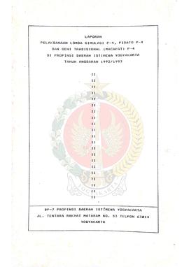 Laporan Pelaksanaaan Lomba Simulasi P-4, Pidato P-4 dan Seni Tradisional Macapat P-4 di Provinsi ...