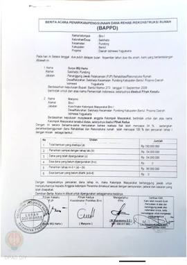 Berita Acara Penarikan/Penggunaan Dana Rehabilitasi/Rekonstruksi Rumah (BAPPD) Rusak Berat, Nama ...