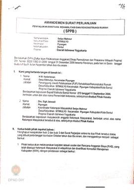 Surat Perjanjian Penyaluran Bantuan Rehabilitasi dan Rekonstruksi Rumah (SPPB),  Nama Kelompok Ma...