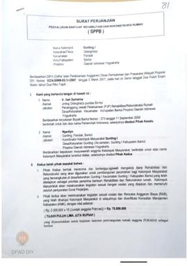 Surat Perjanjian Penyaluran Bantuan Rehabilitasi Dan Rekonstruksi Rumah (SPPB),  Nama Kelompok Ma...