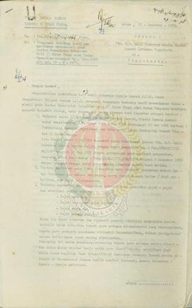 Tanggapan terhadap hasil pemeriksaan operasionil pada Kantor Pemerintah Daerah Tk II Kulon Progo ...