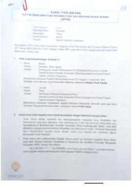 Surat Perjanjian Penyaluran Bantuan Rehabilitasi dan Rekonstruksi Rumah (SPPB),  Nama Kelompok Ma...