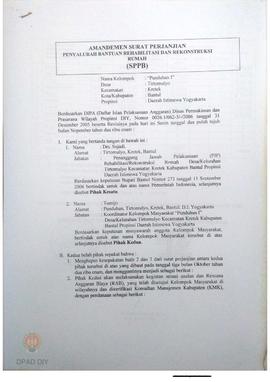 Amandemen Surat Perjanjian Penyaluran Bantuan Rehabilitasi dan Rekonstruksi Rumah (SPPB), Nama Ke...