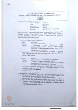 Amandemen Surat Perjanjian Penyaluran Bantuan Rehabilitasi dan Rekonstruksi Rumah (SPPB), Nama Ke...