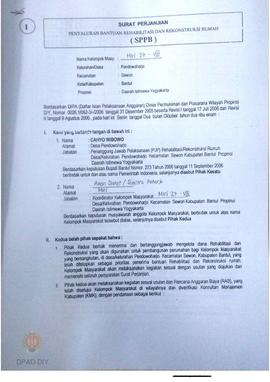 Surat Perjanjian Penyaluran Bantuan Rehabilitasi dan Rekonstruksi Rumah (SPPB),  Nama Kelompok Mi...