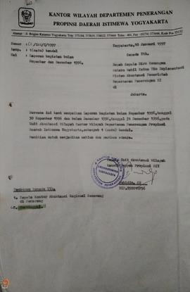 Laporan dari Kepala Unit Akuntansi Wilayah Kantor Wilayah Departemen Penerangan Daerah Istimewa Y...