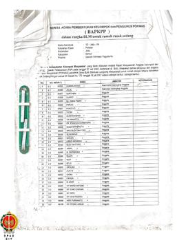 Berkas Penerimaan Dana Rehabilitasi dan Rekonstruksi dalam rangka BLM (Bantuan Langsung Masyaraka...