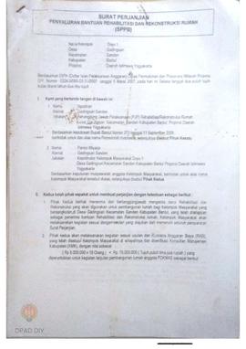 Surat Perjanjian Penyaluran Bantuan Rehabilitasi dan Rekonstruksi Rumah (SPPB),  Nama Kelompok Da...