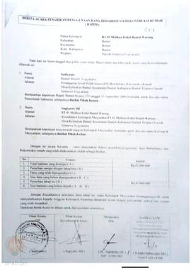 Berita Acara Penarikan/Penggunaan Dana Rehabilitasi/Rekonstruksi Rumah (BAPPD) Rusak Sedang, Nama...